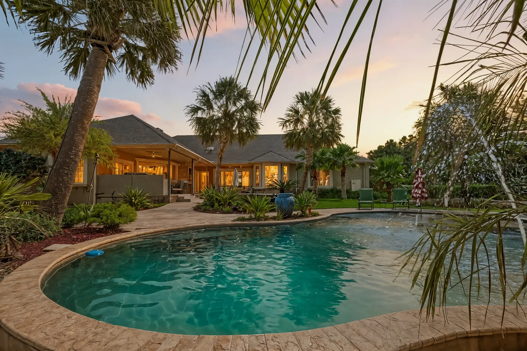 Living room with a view of the water