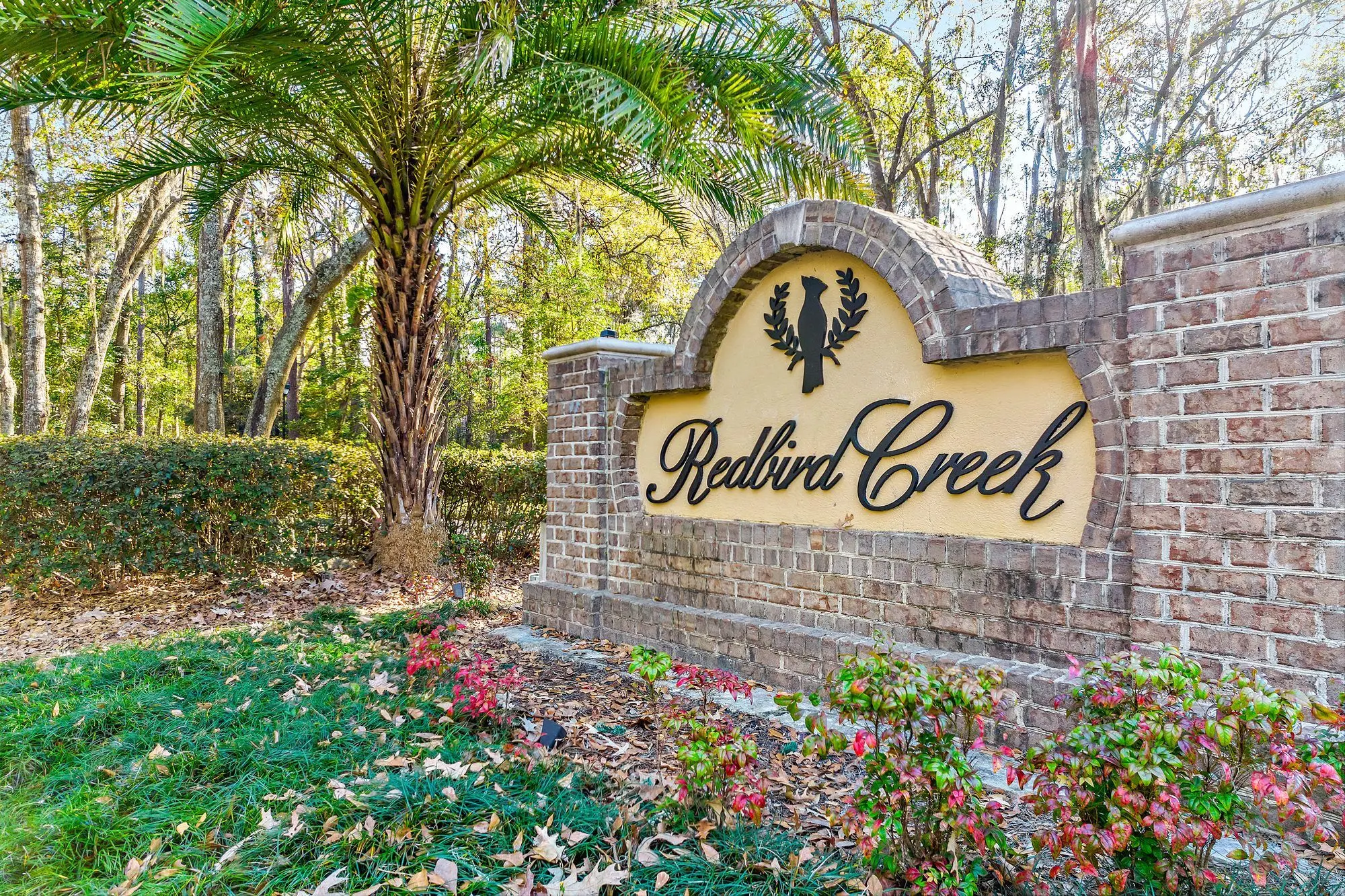 Redbird Creek neighborhood entrance sign in Richmond Hill, GA